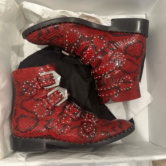 Givenchy red python studded ankle boots size 36 - Picture 2 of 11